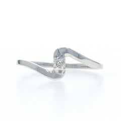 White Gold Diamond Bypass Ring - 14k Single