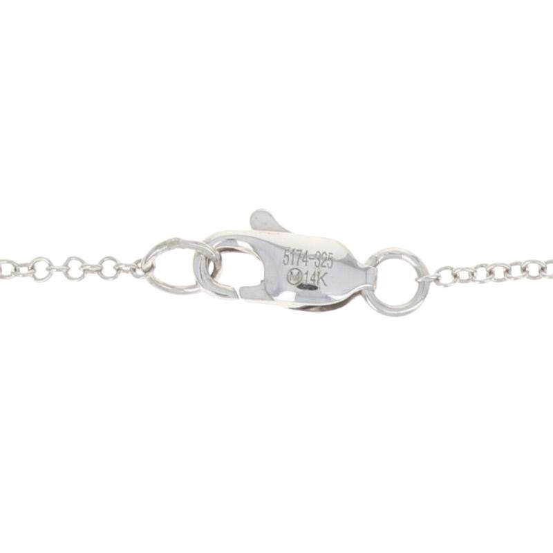 Women's White Gold Diamond Cable Chain Station Bracelet, 14k Round .30 Carat Adjustable