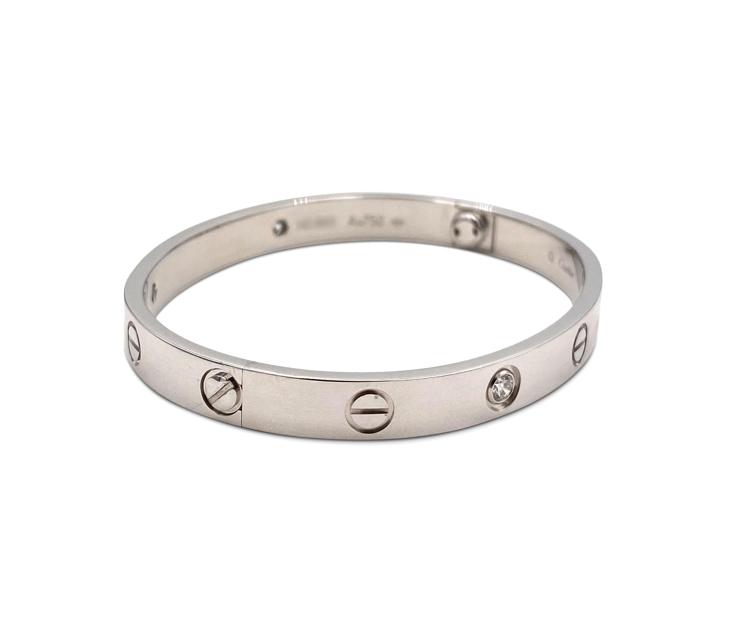 cartier love bracelet white gold 4 diamonds