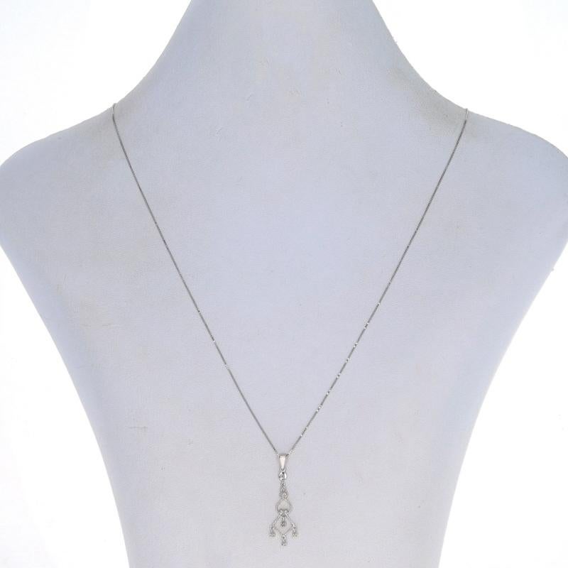 White Gold Diamond Chandelier Pendant Necklace 18