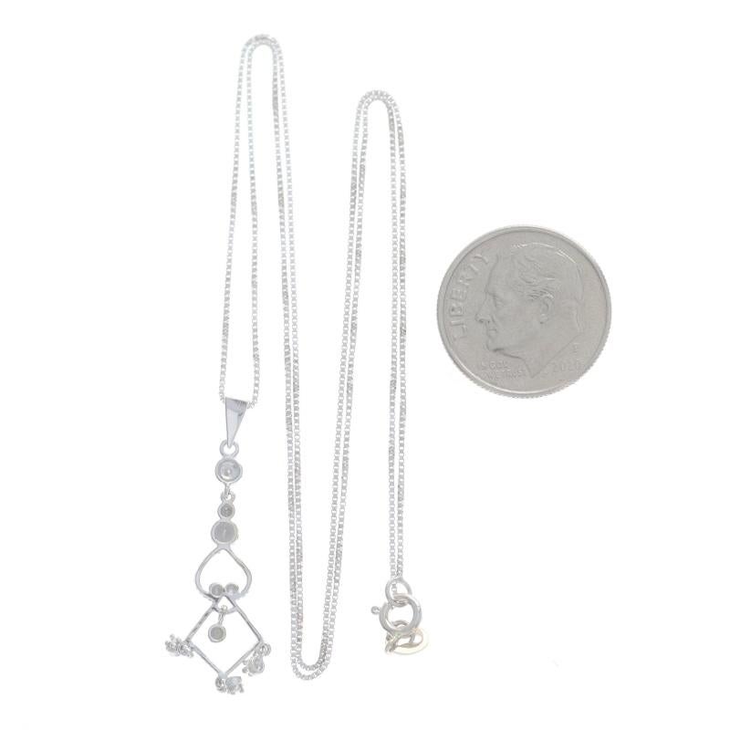 Women's White Gold Diamond Chandelier Pendant Necklace 18