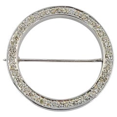 White Gold Diamond Circle Pin