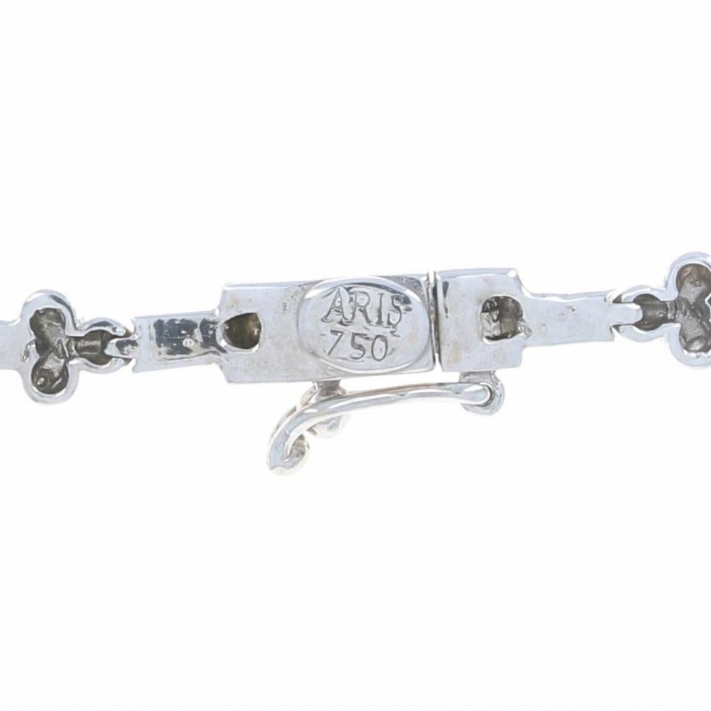 Weißgold Diamant Kleeblatt Lariat Halskette 18 Karat runder Brillantschliff 0,75 Karat Damen