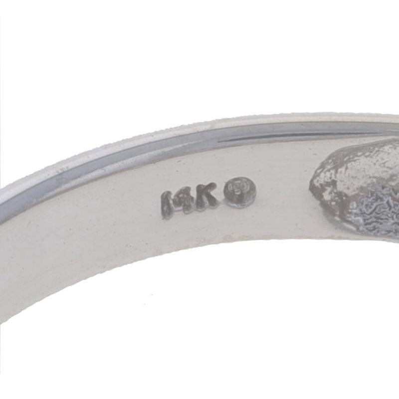 Weißgold Diamant Cluster Band 14k Rund Brillant 1.00ctw Diagonal Streifen Ring im Angebot 2