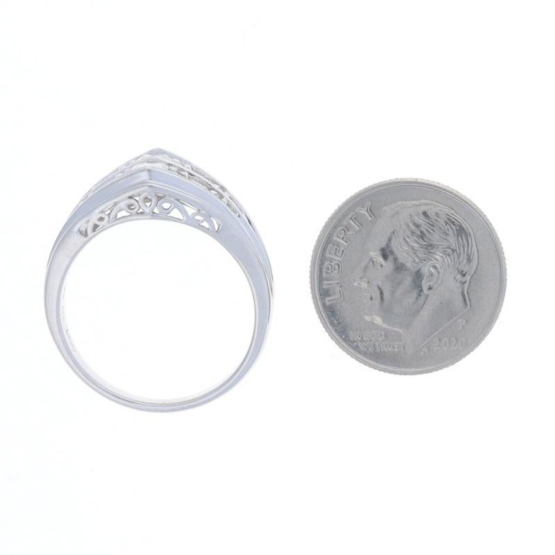 Fascia a grappolo di diamanti in oro bianco - Anello con brillanti rotondi da 3/4 ct. in 14 ct. in vendita 1