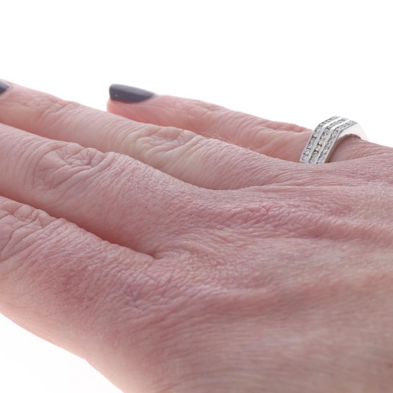 Weißgold-Diamant-Cluster-Band - 14k Runde Brillant .50ctw Channel Set Ring Damen im Angebot