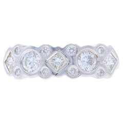 Anneau en or blanc avec diamants - 14k Round & Princesse .73ctw Five-Stone Ring