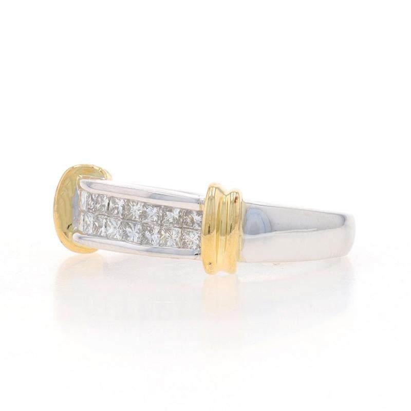 Anneau en or blanc avec diamants - 18k Princesse 1.00ctw Wedding Ring Sz 6 1/2 Excellent état - En vente à Greensboro, NC