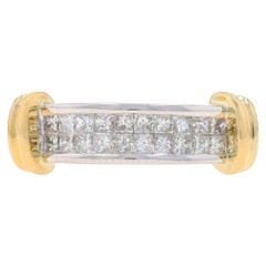 Anneau en or blanc avec diamants - 18k Princesse 1.00ctw Wedding Ring Sz 6 1/2