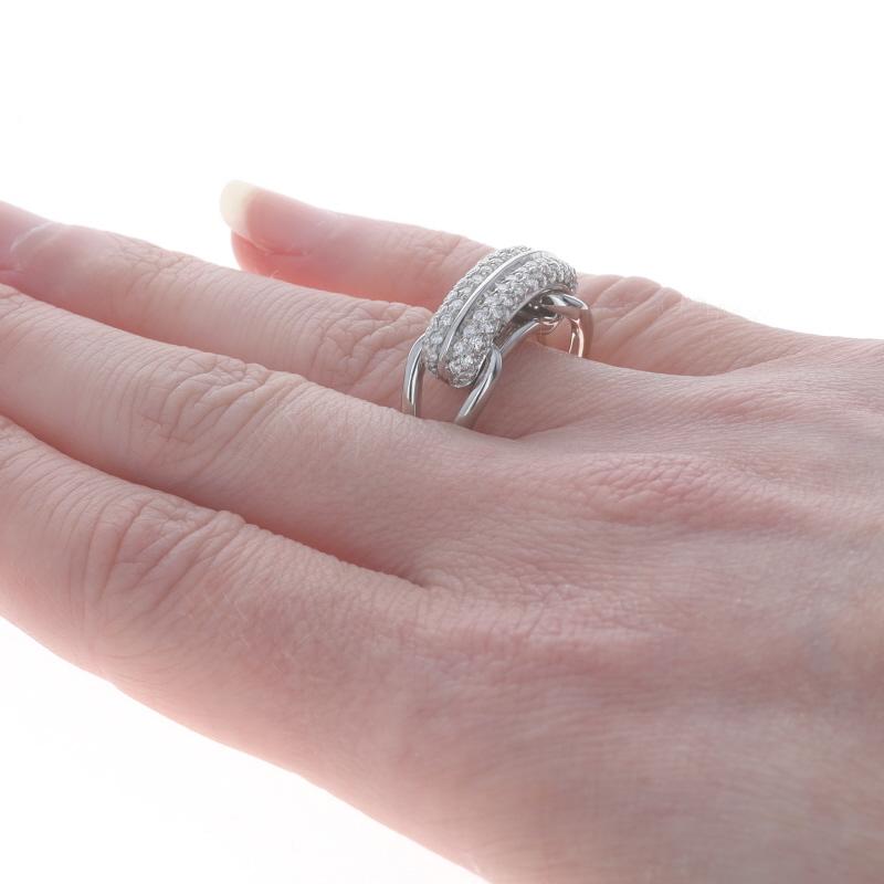 Weißgold-Diamant-Cluster-Band - 18k Runde Brillant 1,00ctw Ring im Zustand „Hervorragend“ im Angebot in Greensboro, NC