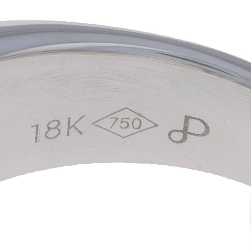 Bracelet en or blanc à diamants - Bague 18k à diamants ronds, brillants et baguettes de 0,80ctw en vente 2
