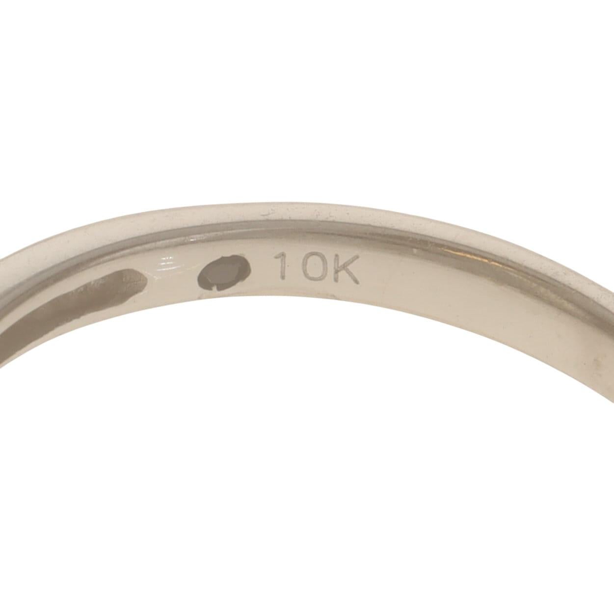 Bague bypass en or blanc à diamants en grappe - 10k Brilliante ronde .10 Promise en vente 2