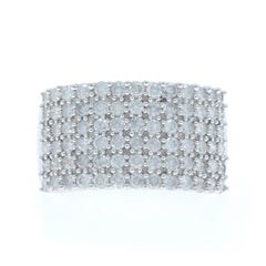 White Gold Diamond Cluster Cocktail Band 10k Round Brilliant 2.00ctw Ring