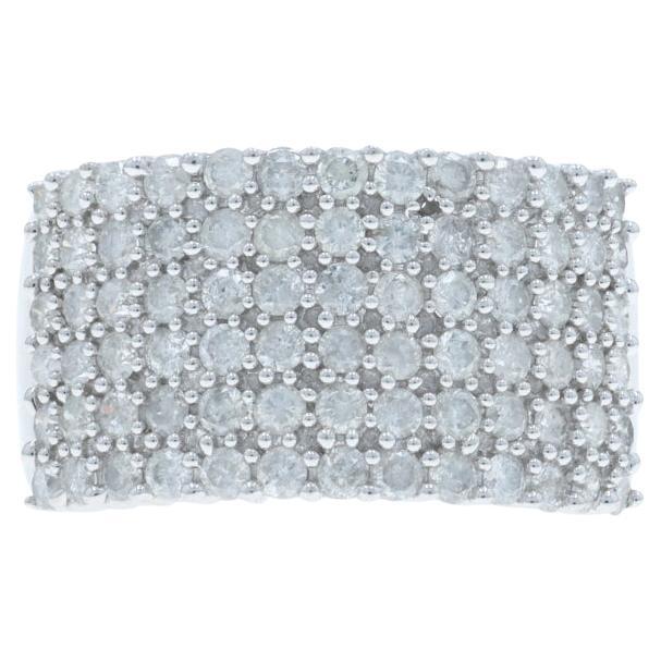 Bague de cocktail en or blanc avec diamant en grappe 10k Round Brilliant 2.00ctw Ring