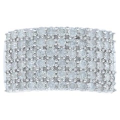 White Gold Diamond Cluster Cocktail Band 10k Round Brilliant 2.00ctw Ring