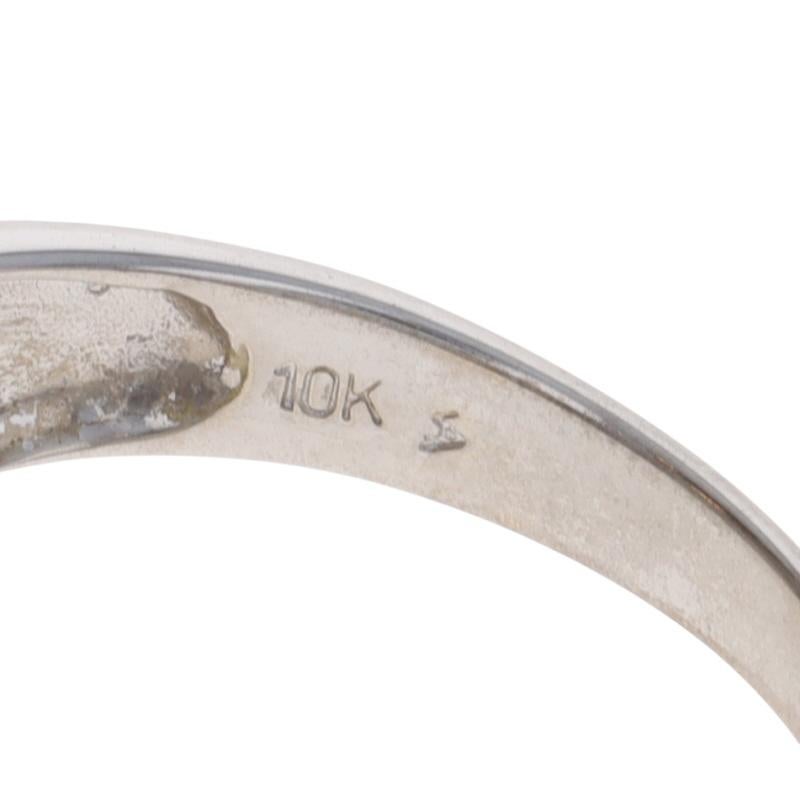 White Gold Diamond Cluster Cocktail Bypass Ring -10k Rd & Baguette 1.00ctw Swirl For Sale 2