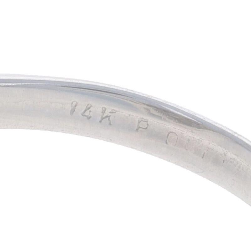 Anello bypass con diamante a grappolo in oro bianco - 10k Rotondo 1.00ctw Floreale in vendita 1
