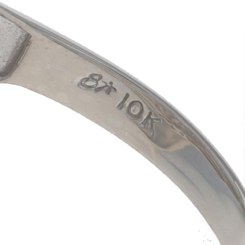 Anello bypass con cluster di diamanti in oro bianco - 10k Brilliante rotondo 1.00ctw in vendita 2