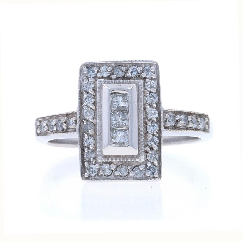 Size: 7
Sizing Fee: Up 1 size for $35 or Down 1/2 a size for $35

Metal Content: 14k White Gold

Stone Information

Natural Diamonds
Carat(s): .50ctw
Cut: Princess & Round Brilliant
Color: H - I
Clarity: SI2 - I1

Total Carats: .50ctw

Style: