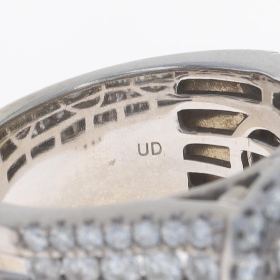 Bague Cocktail Halo en or blanc 14k Rd & Baguette 5.00ctw SZ 6 1/4 en vente 2