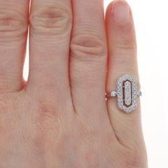 White Gold Diamond Cluster Cocktail Ring - 14k Single .14ctw Geometric