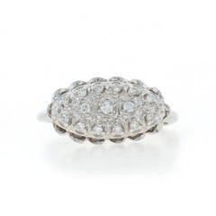 White Gold Diamond Cluster Cocktail Ring - 14k Single .15ctw