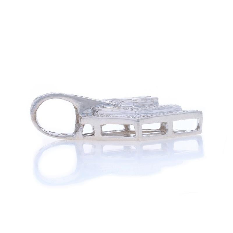 Taglio princess Ciondolo a doppio cerchio con diamanti in oro bianco - 14k Princess e Round 1/2ctw in vendita