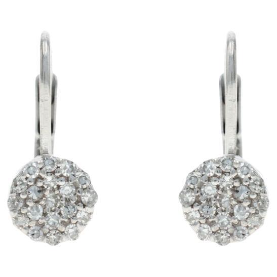 Boucles d'oreilles pendantes en or blanc avec diamants 14k Single .33ctw Pierced
