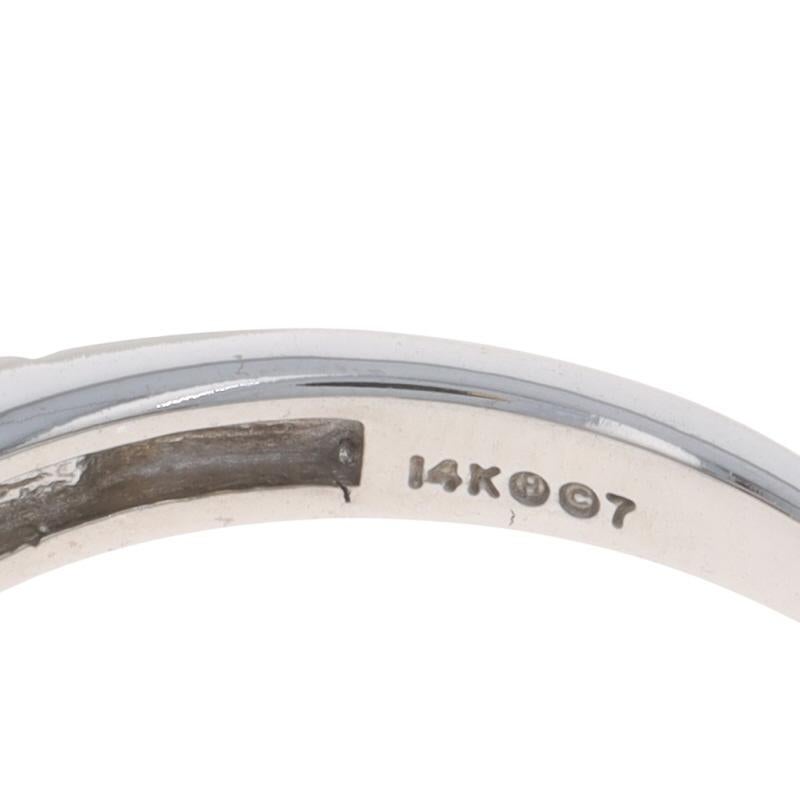 Anello di fidanzamento a grappolo di diamanti in oro bianco - 14k Brilliante rotondo 1,00ctw in vendita 2