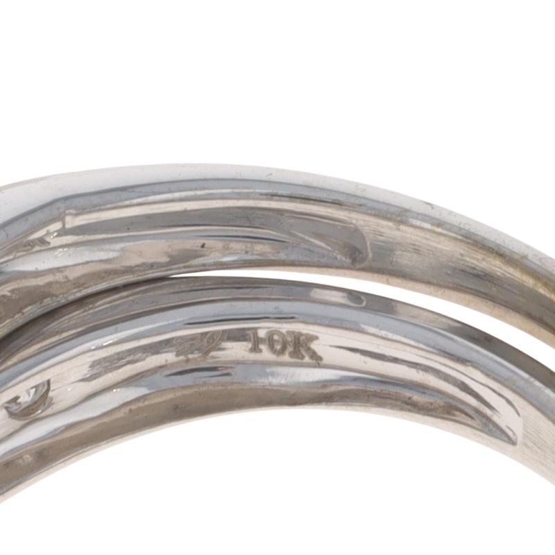 Anello di fidanzamento e fede nuziale a grappolo di diamanti in oro bianco 10k Princess 1.00ctw in vendita 2