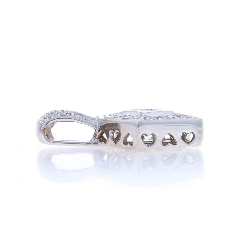 Diamant-Cluster-Halo-Anhänger aus Weißgold mit Diamant-Cluster-Halo-Anhänger - 18k Prinzessin & Rund .50ctw Messer-Edge (Carréschliff) im Angebot