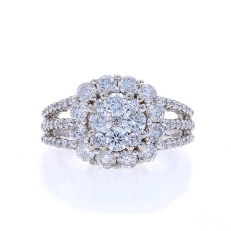 Größe: 6 1/4
Gebühr für Größenanpassung: 1 Größe höher für $50 oder eine halbe Größe niedriger für $40

Metall Inhalt: 14k Weißgold

Informationen zu Stein

Natürliche Diamanten
Karat(e): 2.00ctw
Schliff: Runder Brillant
Farbe: G - H
Klarheit: I1 -