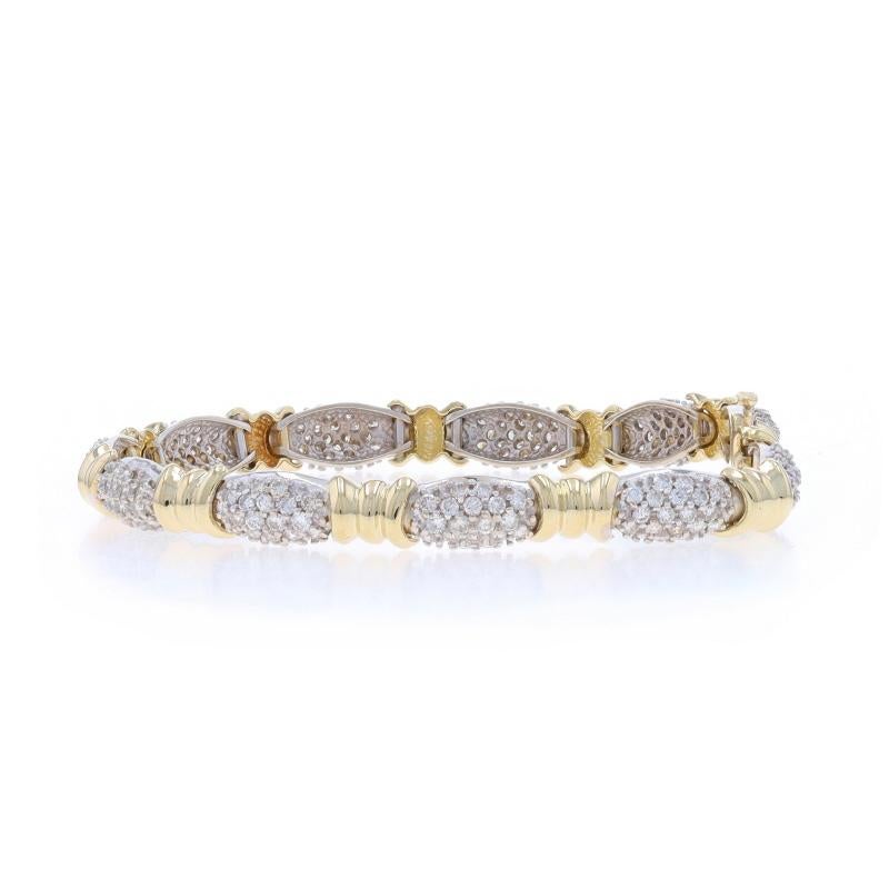 Weißgold Diamant Cluster Link Armband 7