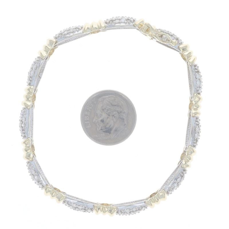 Women's White Gold Diamond Cluster Link Bracelet 7