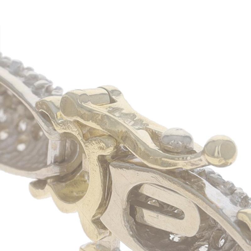 White Gold Diamond Cluster Link Bracelet 7