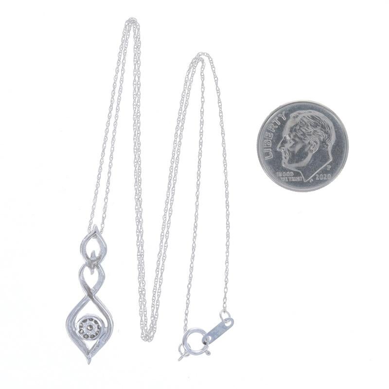 Collana con ciondolo a grappolo in oro bianco 17 3/4