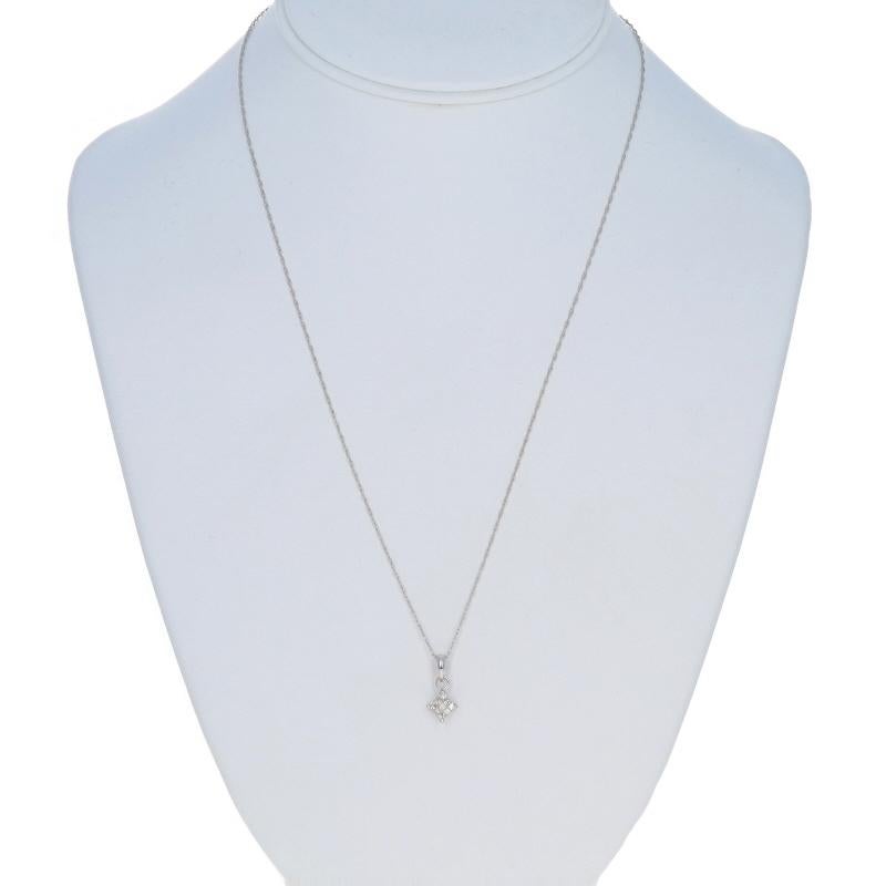 Taglio princess Collana con diamanti a grappolo in oro bianco da 20