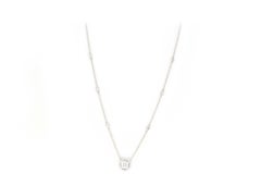 White Gold Diamond Cluster Pendant Necklace