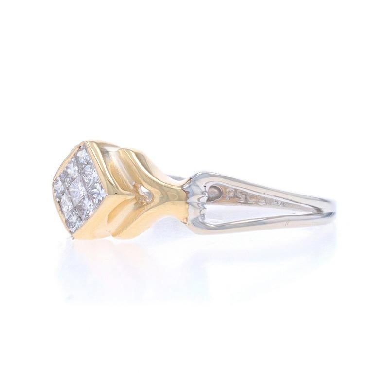 Diamant-Cluster-Ring aus Weißgold - 14k Prinzessin .33ctw im Zustand „Hervorragend“ im Angebot in Greensboro, NC