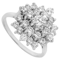 White Gold Diamond Cluster Ring 3.10ct TDW