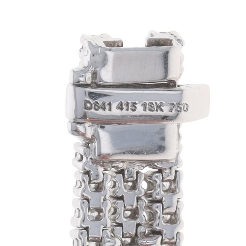 Bracelet en or blanc à trois rangs de diamants - 18k Round 10.56ctw en vente 1