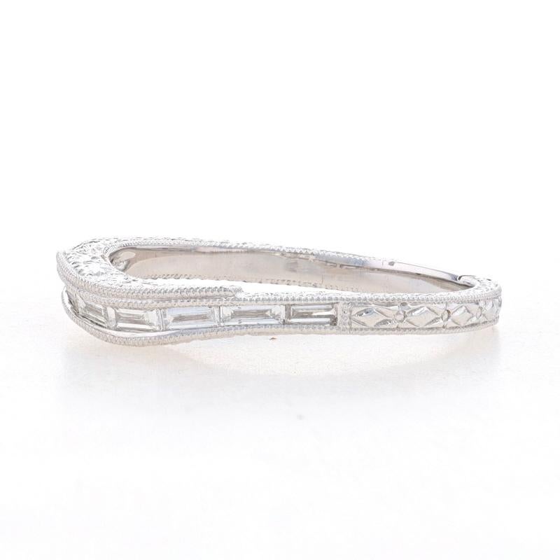 Baguette Cut White Gold Diamond Contour Wedding Band 18k Baguette.20ctw Enhancer Ring Sz6 1/2 For Sale