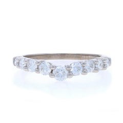 White Gold Diamond Contoured Enhancer Wedding Band - 14k Round .50ctw Guard Ring