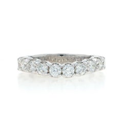 White Gold Diamond Contoured Wedding Band - 14k Round 1.40ctw Contoured Ring