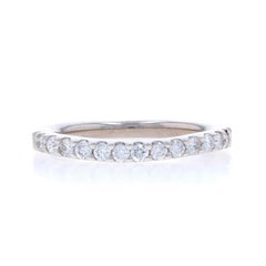 White Gold Diamond Contoured Wedding Band - 14k Round .26ctw Euro Shank Ring
