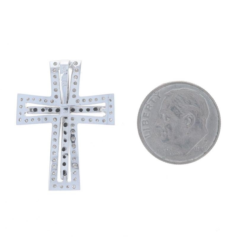 Round Cut White Gold Diamond Cross Pendant - 14k Round Brilliant .50ctw Faith For Sale