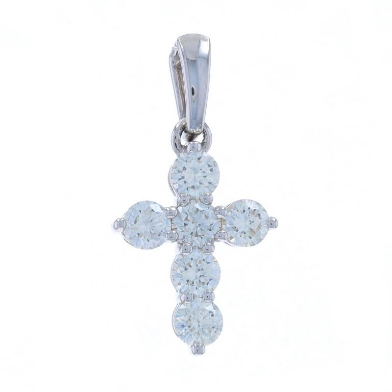 Contenu métallique : Or blanc 14k

Informations sur les pierres

Diamants naturels
Carat(s) : 0.79ctw
Coupe : Brillant rond
Couleur : H - I
Clarté : SI1 - SI2

Total des carats : .79ctw

Thème : Croix, Foi

Mesures

Hauteur (à partir de l'attache