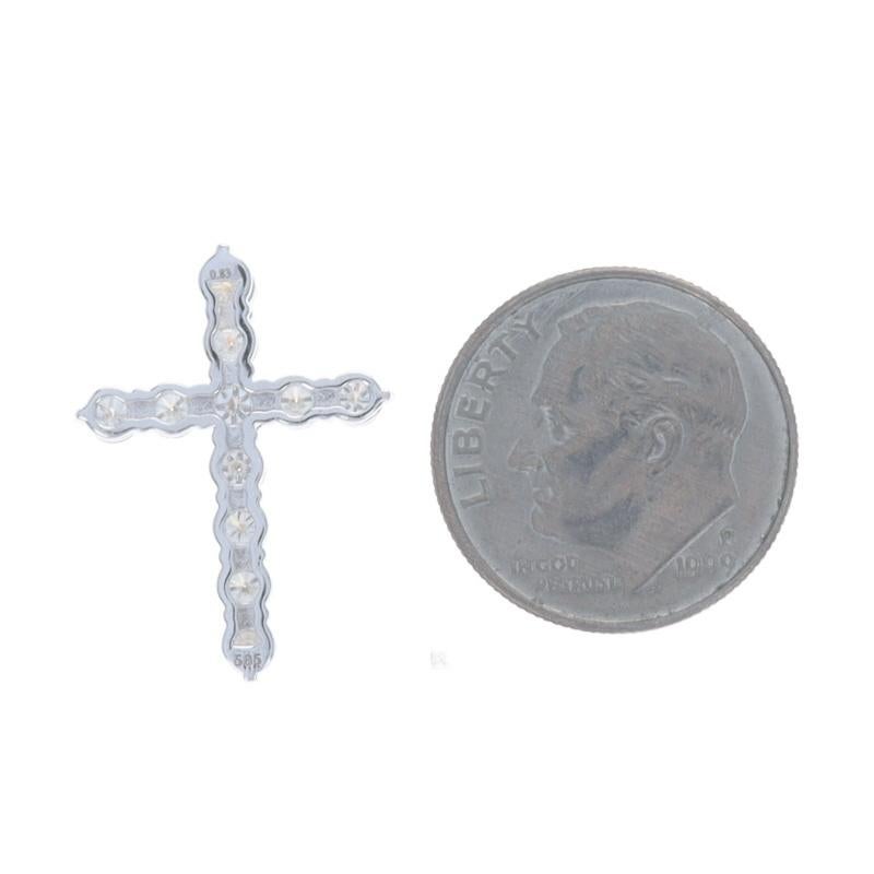 Weißgold Diamant Kreuz Anhänger 14k Runde Brillant .83ctw Faith im Zustand „Neu“ im Angebot in Greensboro, NC