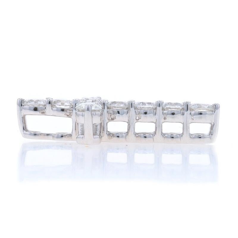 Taglio rotondo Ciondolo a croce con diamante in oro bianco - 18k Round Brilliante 1.00ctw Fede in vendita