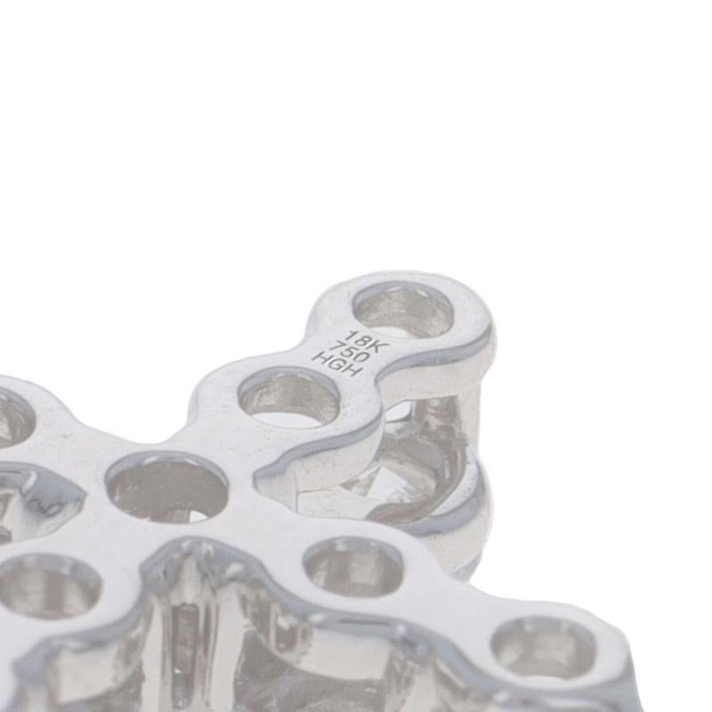 Donna Ciondolo a croce con diamante in oro bianco - 18k Round Brilliante 1.00ctw Fede in vendita